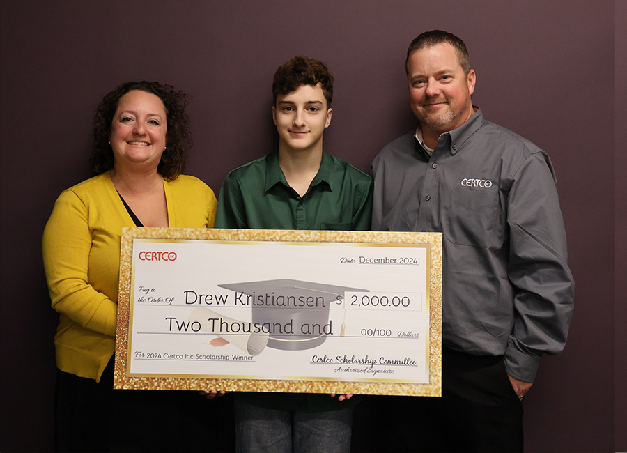 Winners holding check