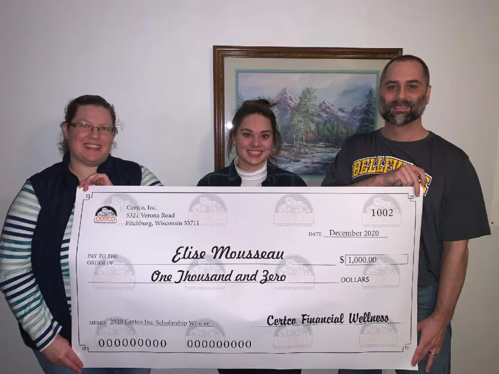 Winners holding check