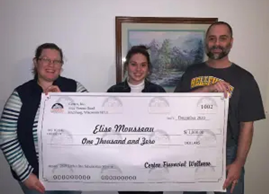 Winners holding check